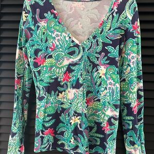 Lilly Pulitzer V-Neck Long Sleeve Top